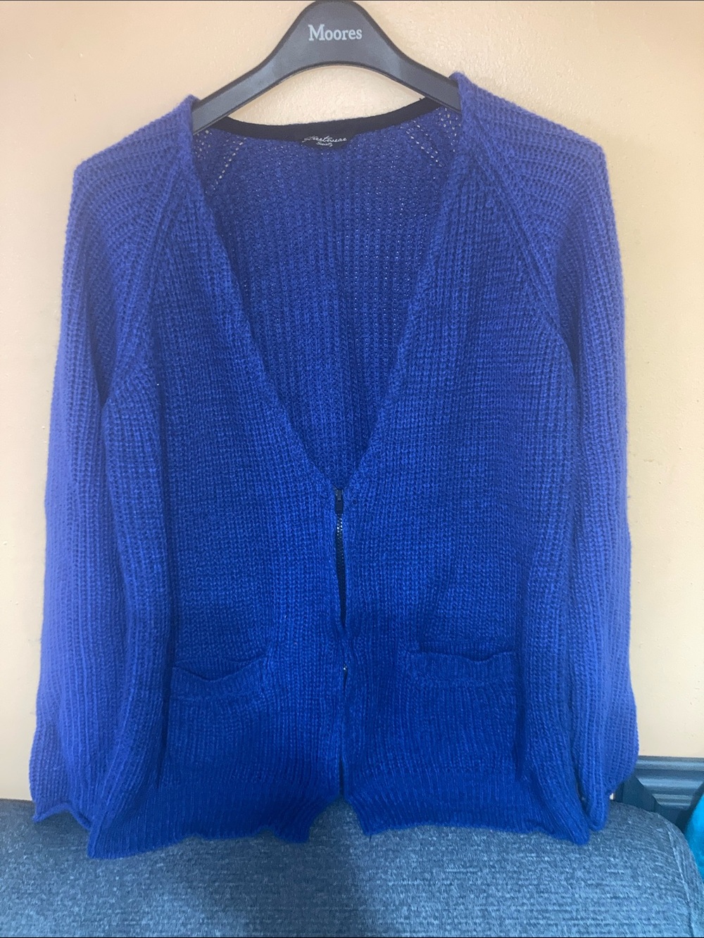 Street wear Society Cobalt Blue Knit Zip Cardigan